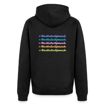 #NoHateSpeeche - Veste à capuche bio Premium Unisexe - noir - Dos - Nico (187cm)