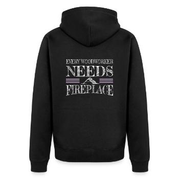 geek les charpentiers drôle tronçonneuse charpentier humour - Veste à capuche bio Premium Unisexe - noir - Dos - Nico (187cm)