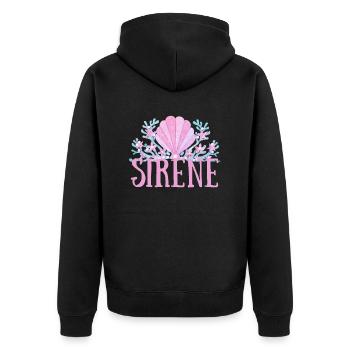 sirène couronne coquillages - Veste à capuche bio Premium Unisexe - noir - Dos - Nico (187cm)