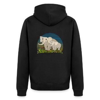 Éléphants - Veste à capuche bio Premium Unisexe - noir - Dos - Nico (187cm)
