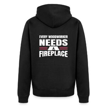 wood funny birthday present idea carpenter tshirts - Unisex Premium Organic Zip Hoodie - black - Back - Nico (187cm)