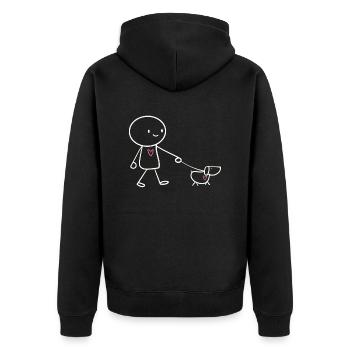 Mignon Chien Cadeau Propriétaire de Chien Stick Figure - Veste à capuche bio Premium Unisexe - noir - Dos - Nico (187cm)