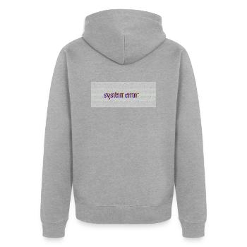 system error - Unisex Premium Organic Zip Hoodie - heather grey - Back - Nico (187cm)