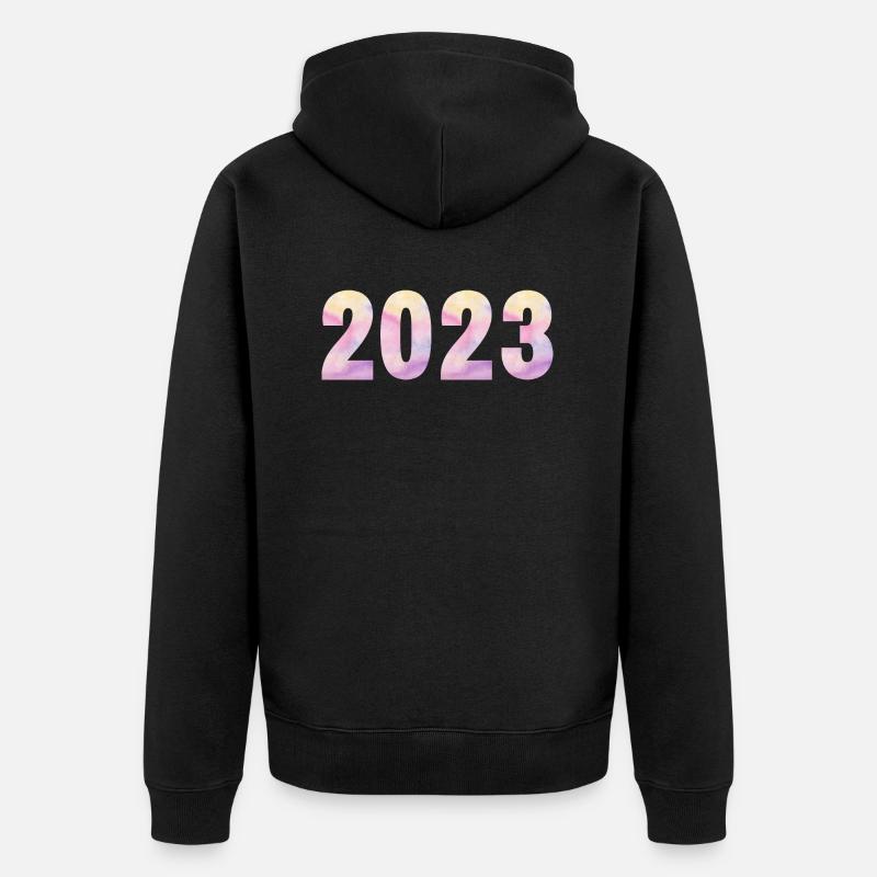 2023 Pastel Violet Rose - Veste à capuche bio Premium Unisexe - noir