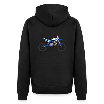 super Moto Bleu Blanc - Veste à capuche bio Premium Unisexe - noir - Dos - Nico (187cm)