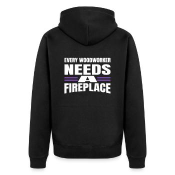 birthday present idea sexy carpenter tshirts - Unisex Premium Organic Zip Hoodie - black - Back - Nico (187cm)
