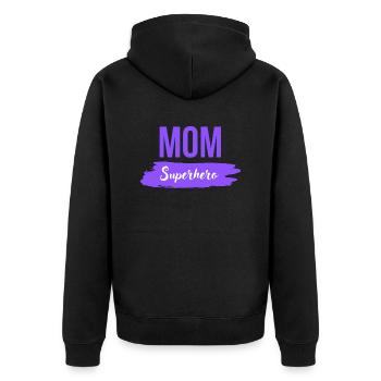 Maman Super-héroïne - Veste à capuche bio Premium Unisexe - noir - Dos - Nico (187cm)
