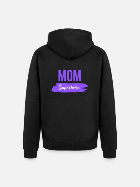 Mama Superheldin - Unisex Premium Bio Zip Hoodie - Schwarz