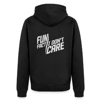 Je me fiche des faits - Veste à capuche bio Premium Unisexe - noir - Dos - Nico (187cm)