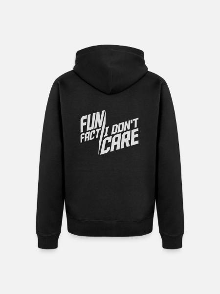 I don't care fact - Unisex Premium Organic Zip Hoodie - black