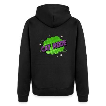 cat owner birthday present idea animals love - Unisex Premium Organic Zip Hoodie - black - Back - Nico (187cm)