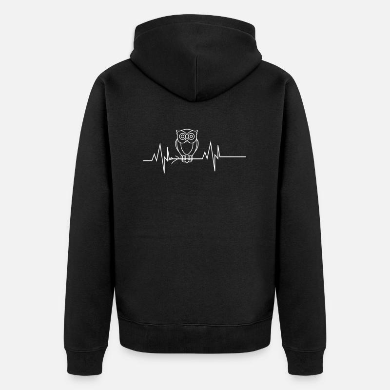 Battement de cœur de hibou - Veste à capuche bio Premium Unisexe - noir