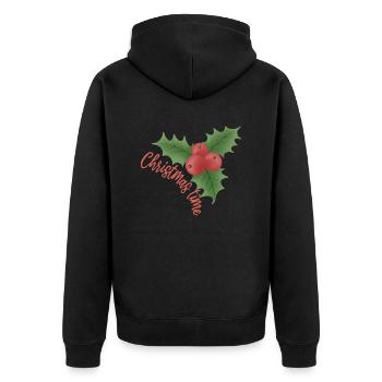 Noël - Gui aux baies rouges - Veste à capuche bio Premium Unisexe - noir - Dos - Nico (187cm)