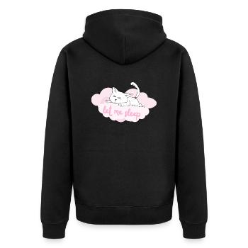 Let me Sleep - For cat fans and sleepy hats - Unisex Premium Organic Zip Hoodie - black - Back - Nico (187cm)