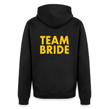 Team bride - Unisex Premium Organic Zip Hoodie - black - Back - Nico (187cm)