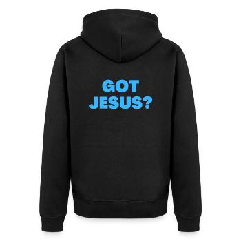 Got Jesus - Christian Quotes - Unisex Premium Organic Zip Hoodie - black - Back - Nico (187cm)