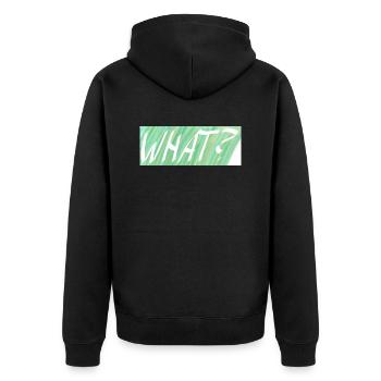 QUOI? Dégradé vert - Veste à capuche bio Premium Unisexe - noir - Dos - Nico (187cm)