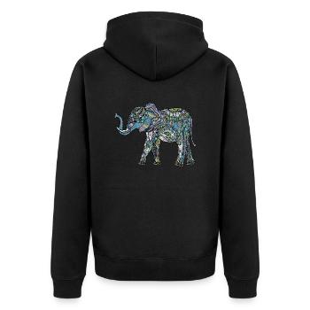 Éléphant - Veste à capuche bio Premium Unisexe - noir - Dos - Nico (187cm)