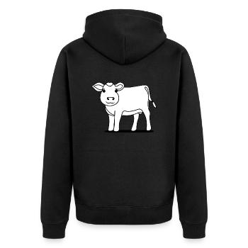 vache mignon animaux animaux de ferme drôles vaches nouveau 11 - Veste à capuche bio Premium Unisexe - noir - Dos - Nico (187cm)