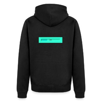 Loading Alert - Unisex Premium Organic Zip Hoodie - black - Back - Nico (187cm)