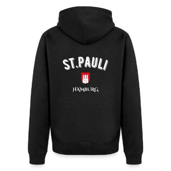 st. pauli Hambourg - Veste à capuche bio Premium Unisexe - noir - Dos - Nico (187cm)