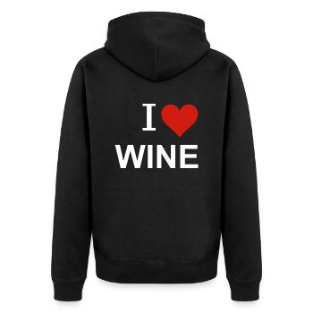 Bier Wein Whiskey Schnaps Alkohol - Unisex Premium Bio Zip Hoodie - Schwarz - Hinten - Nico (187cm)