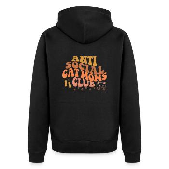 Anti social chat maman drôle de chats maman chatte - Veste à capuche bio Premium Unisexe - noir - Dos - Nico (187cm)