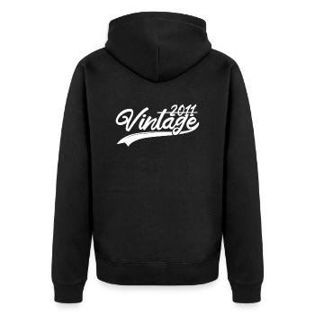 Millésime 2011 Cadeau d’anniversaire 2011 - Veste à capuche bio Premium Unisexe - noir - Dos - Nico (187cm)