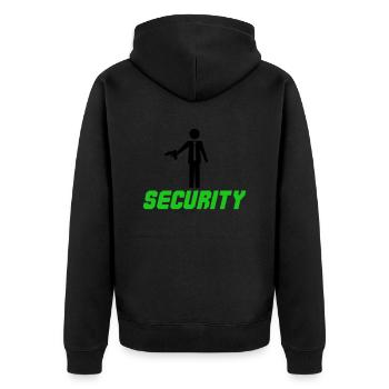 Security Design - Unisex Premium Organic Zip Hoodie - black - Back - Nico (187cm)