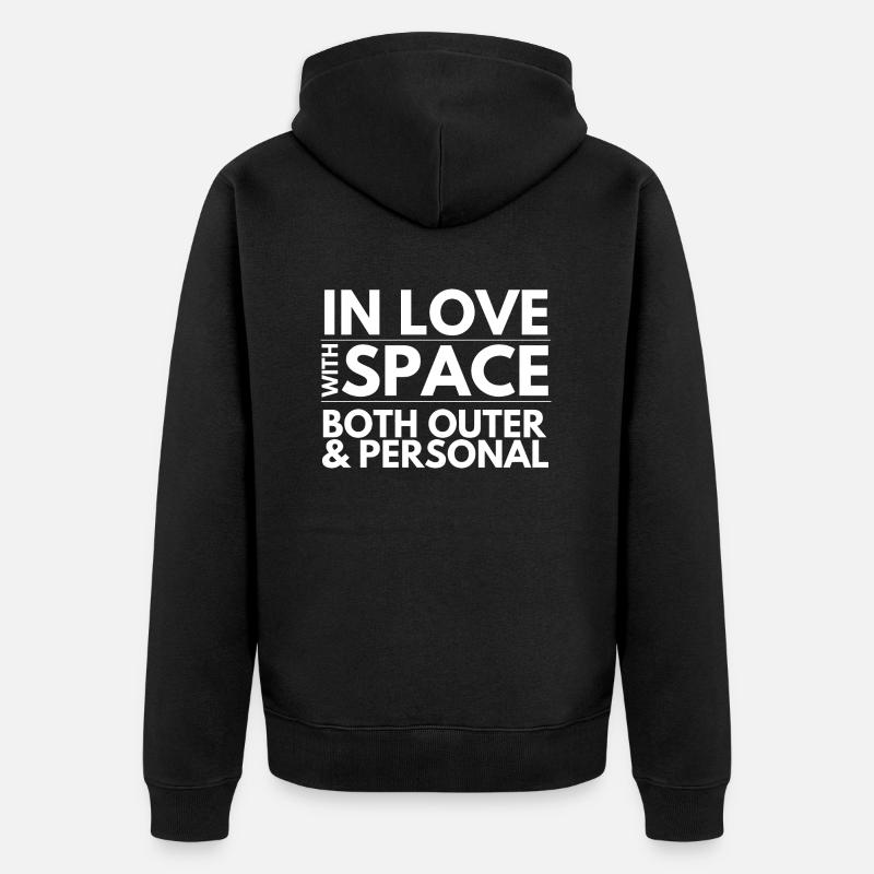 Amoureux de l’espace - Veste à capuche bio Premium Unisexe - noir