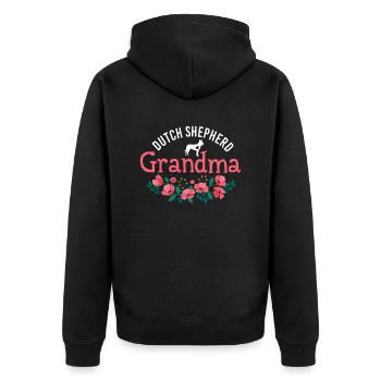 Dutch Shepherd Dog Gifts For Grandma Christmas - Unisex Premium Organic Zip Hoodie - black - Back - Nico (187cm)