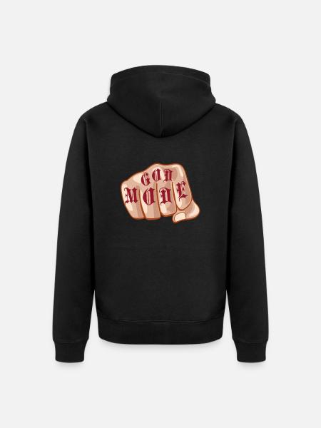 God Mode Fist - Unisex Premium Organic Zip Hoodie - black