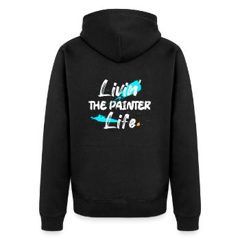 Livin' The Painter Life Profession Job - Unisex Premium Organic Zip Hoodie - black - Back - Nico (187cm)