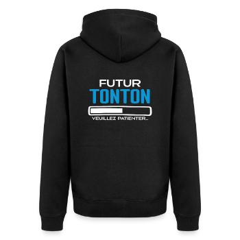 Futur Tonton Idée Cadeau Futur Tonton - Veste à capuche bio Premium Unisexe - noir - Dos - Nico (187cm)
