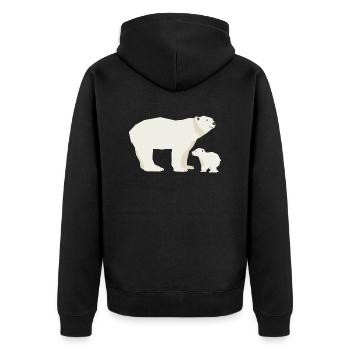 Wildtiere - Unisex Premium Bio Zip Hoodie - Schwarz - Hinten - Nico (187cm)