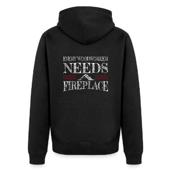 Jackhammer Lets Play Carpenter Tshirts Statement - Unisex Premium Organic Zip Hoodie - black - Back - Nico (187cm)