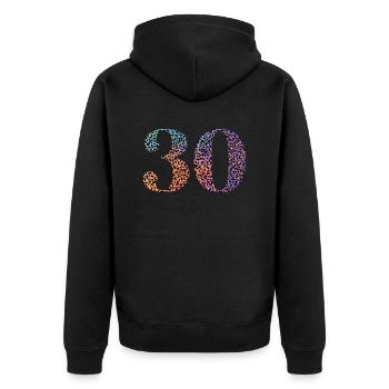 30e anniversaire léopard - Veste à capuche bio Premium Unisexe - noir - Dos - Nico (187cm)