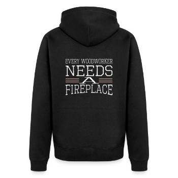 gift idea logging carpenter funny tshirts - Unisex Premium Bio Zip Hoodie - Schwarz - Hinten - Nico (187cm)