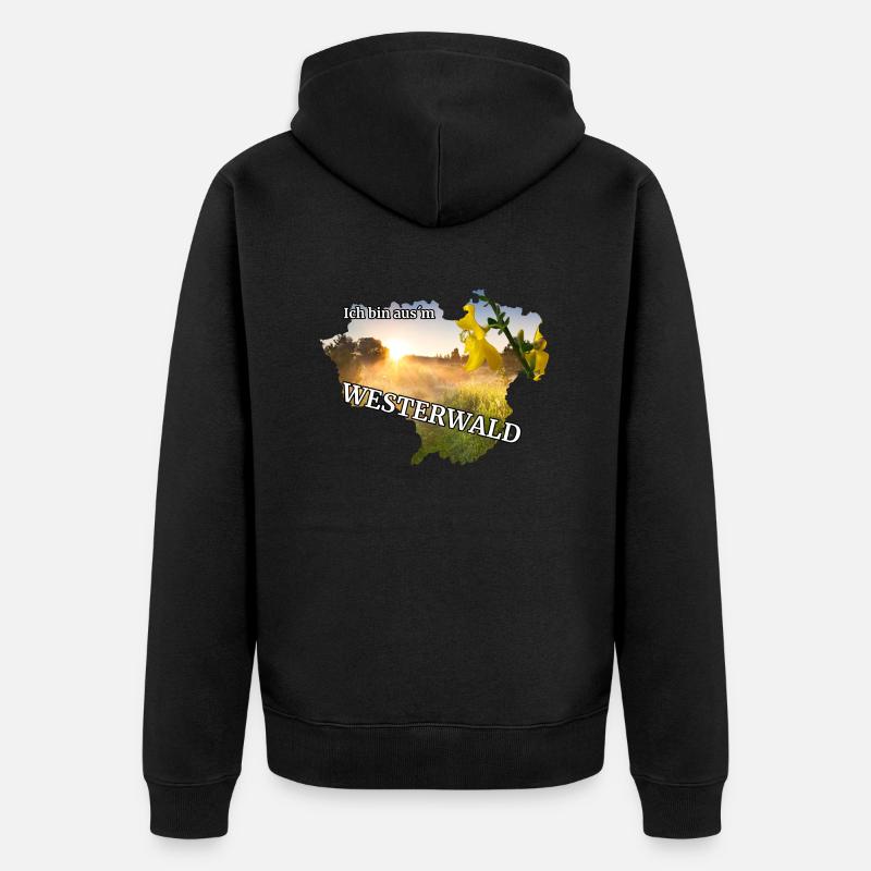 Ich bin aus´m Westerwald - Unisex Premium Bio Zip Hoodie - Schwarz