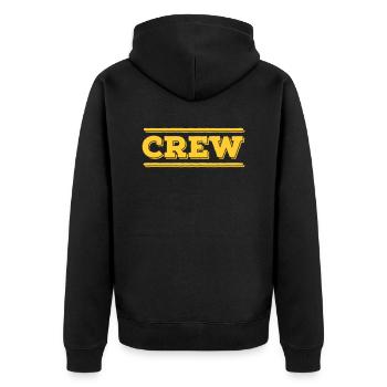 CREW Mitglied Team Staff Gruppe Mannschaft Partner - Unisex Premium Bio Zip Hoodie - Schwarz - Hinten - Nico (187cm)