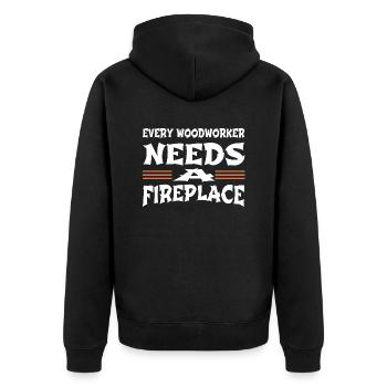 charpentier tshirts apprenti menuisier - Veste à capuche bio Premium Unisexe - noir - Dos - Nico (187cm)