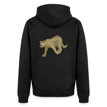 Wildtiere - Unisex Premium Bio Zip Hoodie - Schwarz - Hinten - Nico (187cm)