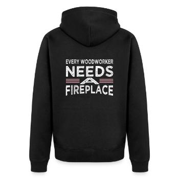 carpenter quotes tshirts job americas chainsaw - Unisex Premium Organic Zip Hoodie - black - Back - Nico (187cm)
