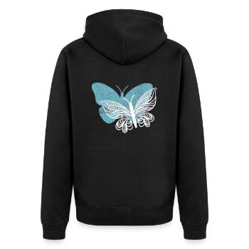 J’adore le papillon - Veste à capuche bio Premium Unisexe - noir - Dos - Nico (187cm)