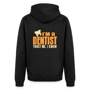 Je suis un dentiste Faites-moi confiance, je connais le thé de dentiste cool - Veste à capuche bio Premium Unisexe - noir - Dos - Nico (187cm)