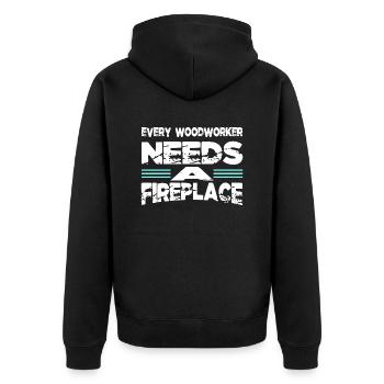 americas sexy carpenter tshirts badge carpentry - Unisex Premium Organic Zip Hoodie - black - Back - Nico (187cm)