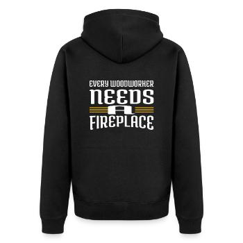 charpentier blagues tshirts abattage plombier arbre drôle - Veste à capuche bio Premium Unisexe - noir - Dos - Nico (187cm)