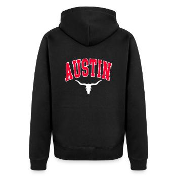 Austin Longhorn - Veste à capuche bio Premium Unisexe - noir - Dos - Nico (187cm)