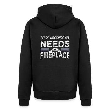 bingo hall tshirts logging funny - Unisex Premium Bio Zip Hoodie - Schwarz - Hinten - Nico (187cm)
