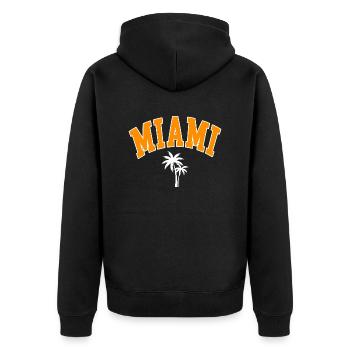 miami palms orange - Veste à capuche bio Premium Unisexe - noir - Dos - Nico (187cm)